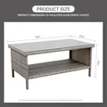 Rattaner 2-Layer Wicker Storage Coffee Table, Grey: view 2