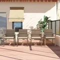 Rattaner 4 Pieces Wicker Dining Chair Set, Khaki: view 2