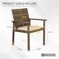Rattaner 4 Pieces Wicker Dining Chair Set, Khaki: view 3