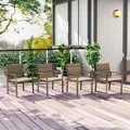 Rattaner 4 Pieces Wicker Dining Chair Set, Khaki: view 4