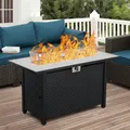 Rattaner 45-Inch Outdoor Fire Table, Woodgrain Marble: view 2