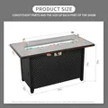 Rattaner 45-Inch Outdoor Fire Table, Woodgrain Marble: view 6