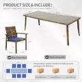 Rattaner 7 Pieces Wicker Patio Dining Set, Royal Blue: view 6