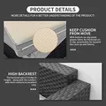 Rattaner 7 Pieces Wicker Sectional, Storage Table, Light Grey: view 4
