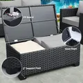 Rattaner Wicker Coffee Table, Storage + Side Table, Black: view 4
