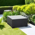 Rattaner Square Wicker Coffee Table, Glass Top, Black: view 5